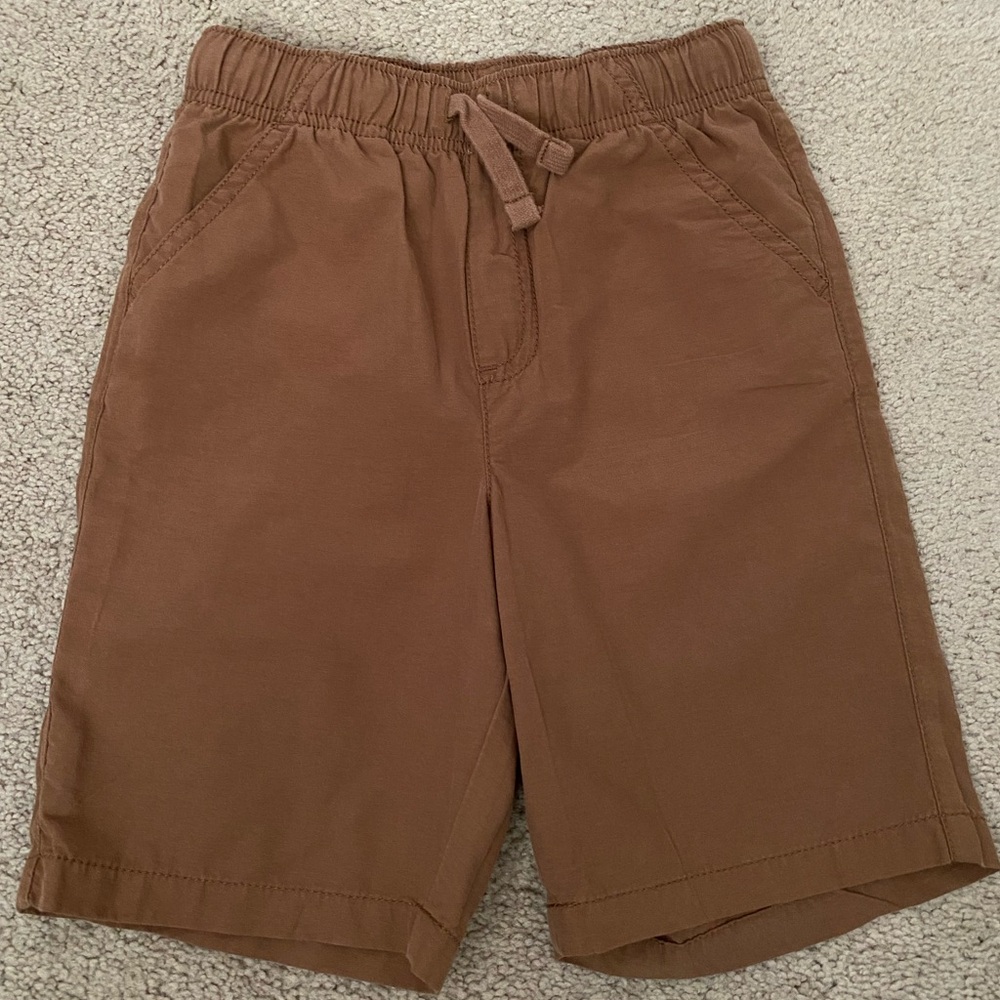 Boys Brown Drawstring Casual Shorts